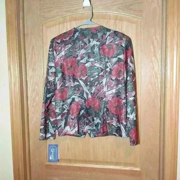 Vintage Nancy II Petite women's 18P floral blazer shoulder pads lightweight - Picture 2 of 8